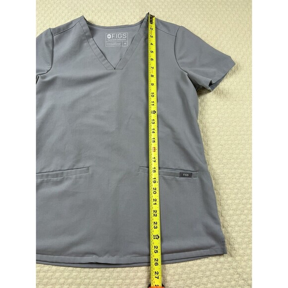 Figs Casma Three Pocket Scrub Top Womens XS‎ Light Gray Nurse Stretch Shirt - Picture 6 of 8